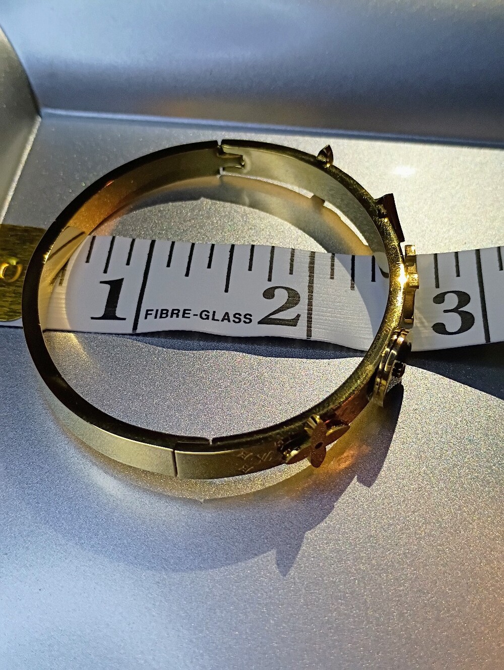 New Gold Tone & Black Monogram Bangle Bracelet - Picture 5 of 6